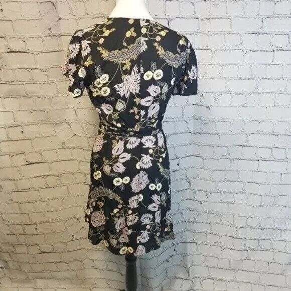 Reformation Penny black floral wrap dress - Picture 10 of 11